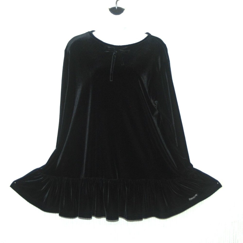 CLCASI Velvet Shift Long Sleeve Pleated Mini Dress Size Large